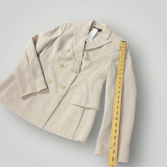 AKRIS Genaro double-breasted wool-blend blazer in clay Sz 4 - Picture 8 of 16